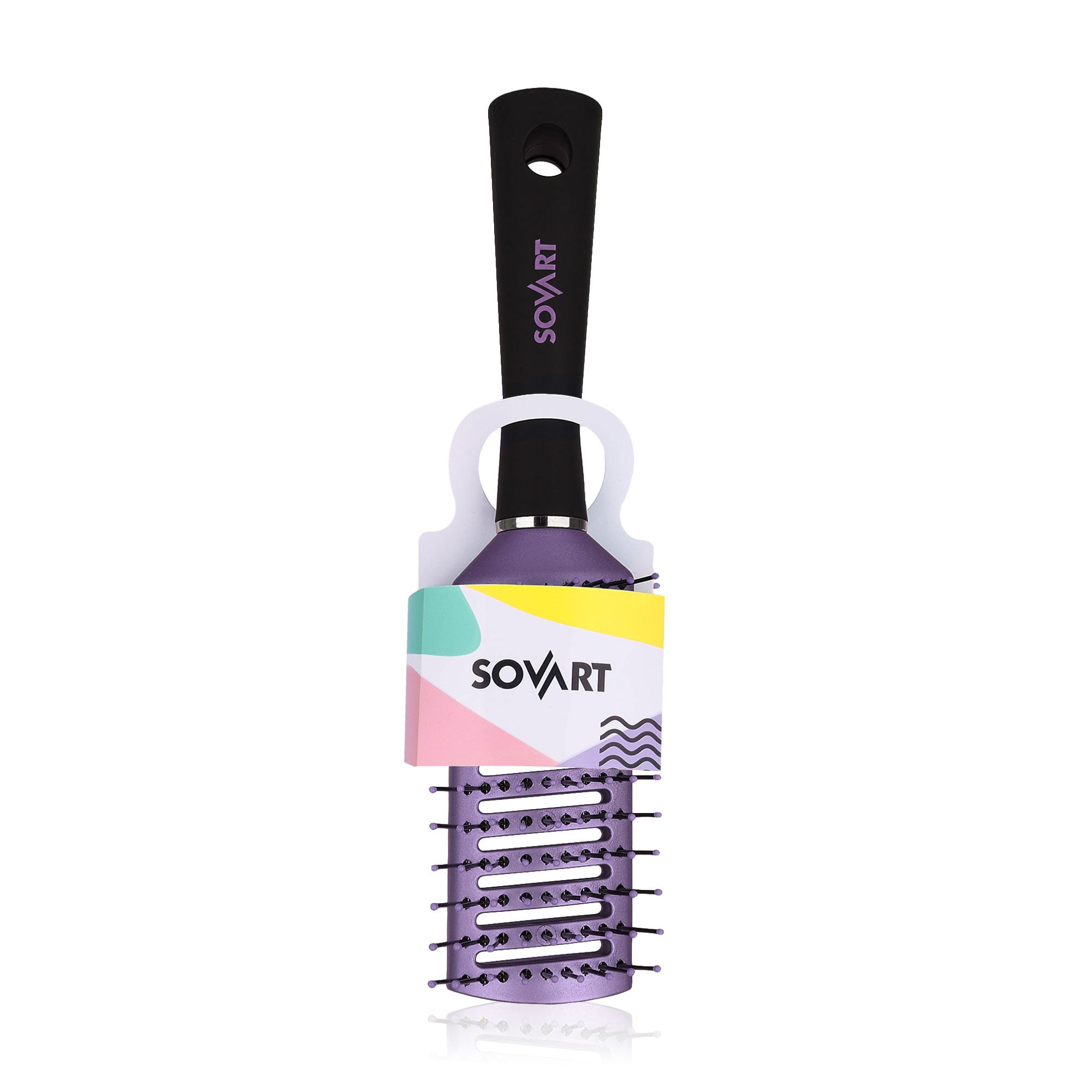 Масажна щітка для волосся Sovart однобічна, продувна, фіолетова
